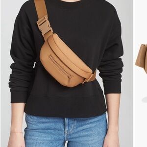 Dagne Dover Tan Ace Belt Bag with Adjustable Strap and